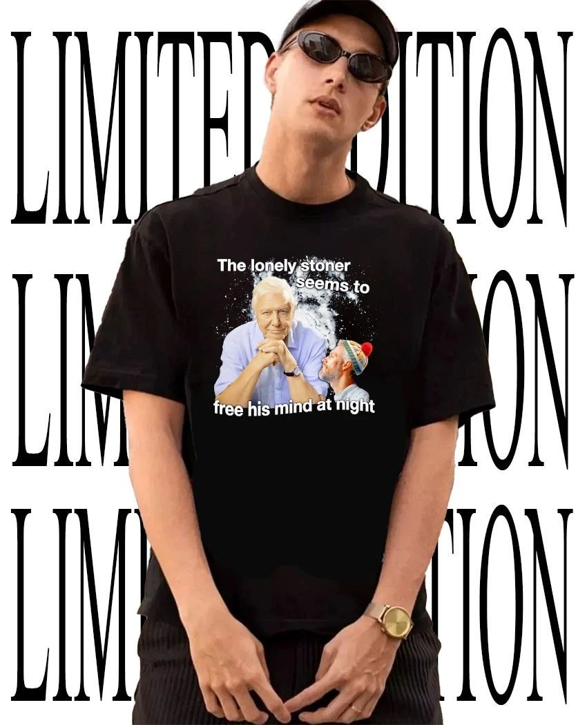 Kid Cudi David Attenborough the lonely stoner seems to free his mind at night collage shirt - T-Shirt, Sweatshirt, Hoodie