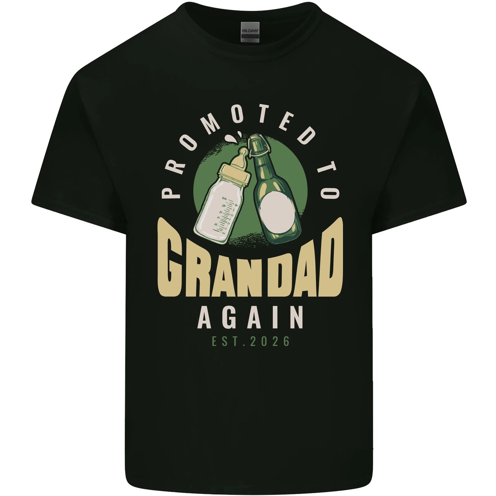 Promoted to Grandad Est. 2026 Mens Cotton T-Shirt Tee Top Unisex T-shirt, Sweatshirt, Hoodie, Long Sleeve Tee - T-Shirt, Sweatshirt, Hoodie