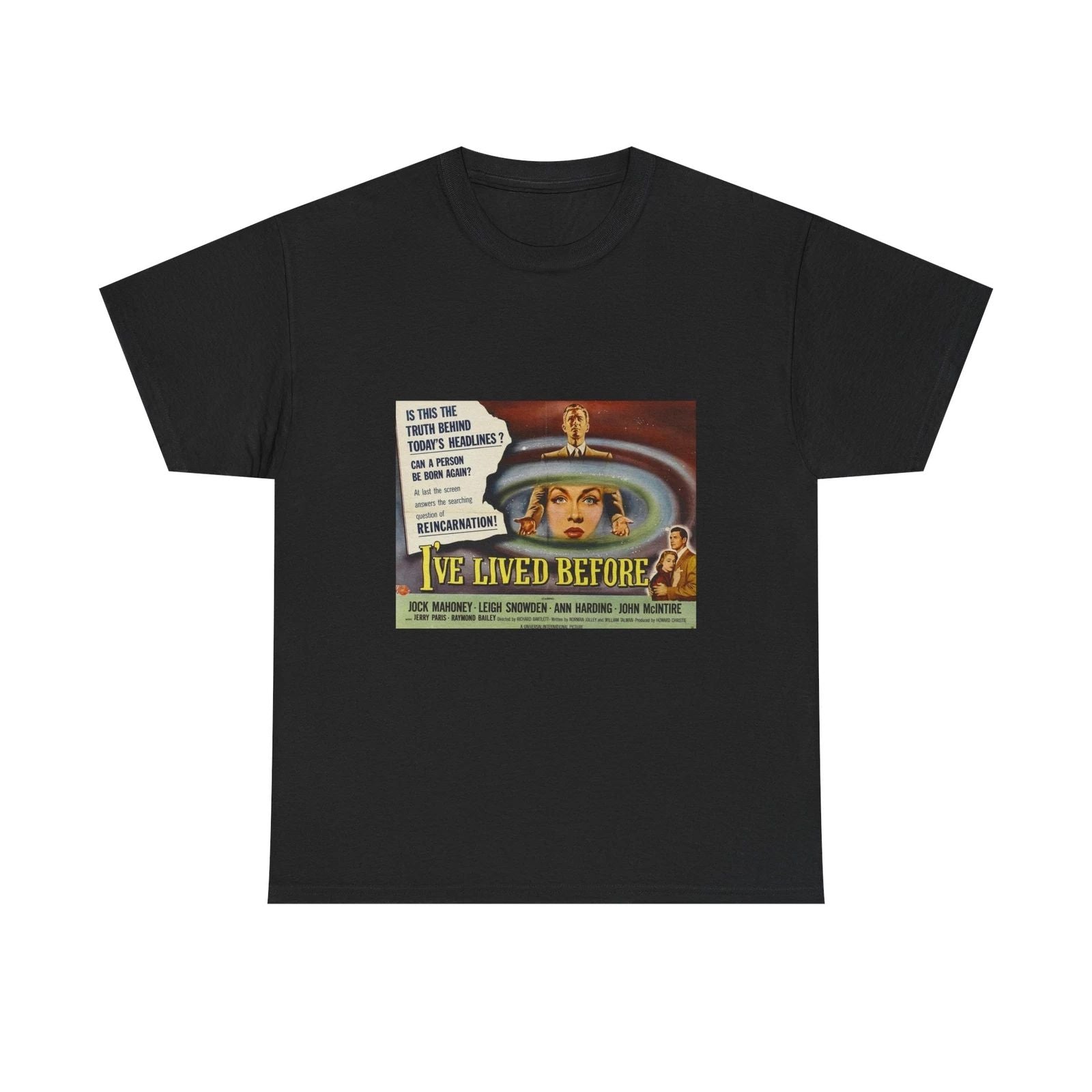 I've Lived Before (1956) Vintage Sci-fi Movie Poster T-shirt Unisex T-shirt, Sweatshirt, Hoodie, Long Sleeve Tee - T-Shirt, Sweatshirt, Hoodie