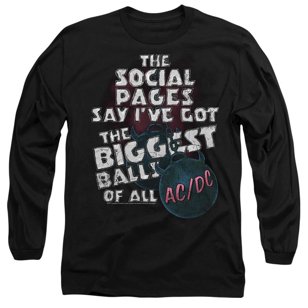 ACDC Big Balls Mens Long Sleeve T-Shirt, Black Unisex T-shirt, Sweatshirt, Hoodie, Long Sleeve Tee - T-Shirt, Sweatshirt, Hoodie