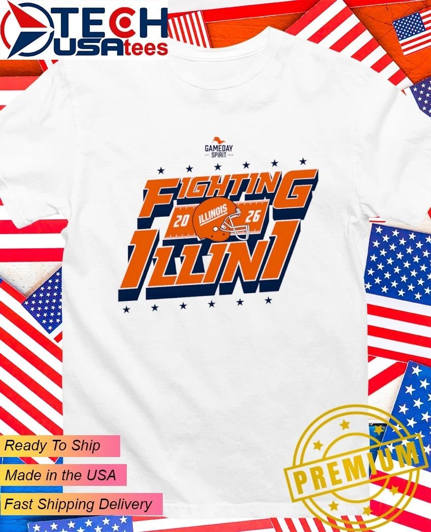 Gameday Spirit Illinois Fighting Illini Football helmet logo shirt Unisex T-shirt, Sweatshirt, Hoodie, Long Sleeve Tee - T-Shirt, Sweatshirt, Hoodie