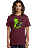 Alien-With-Phone-1 Mens Graphic Tee, 100% Cotton, Casual Summer Wear Unisex T-shirt, Sweatshirt, Hoodie, Long Sleeve Tee - T-Shirt, Sweatshirt, Hoodie