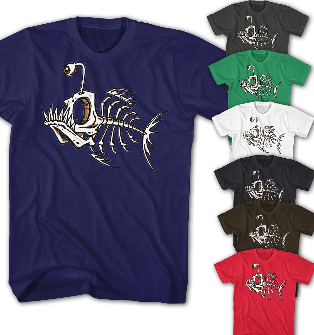 Mens Fish Skull Bones Vintage Comic Movie Casual Look T-Shirt New FB13315 Unisex T-shirt, Sweatshirt, Hoodie, Long Sleeve Tee - T-Shirt, Sweatshirt, Hoodie