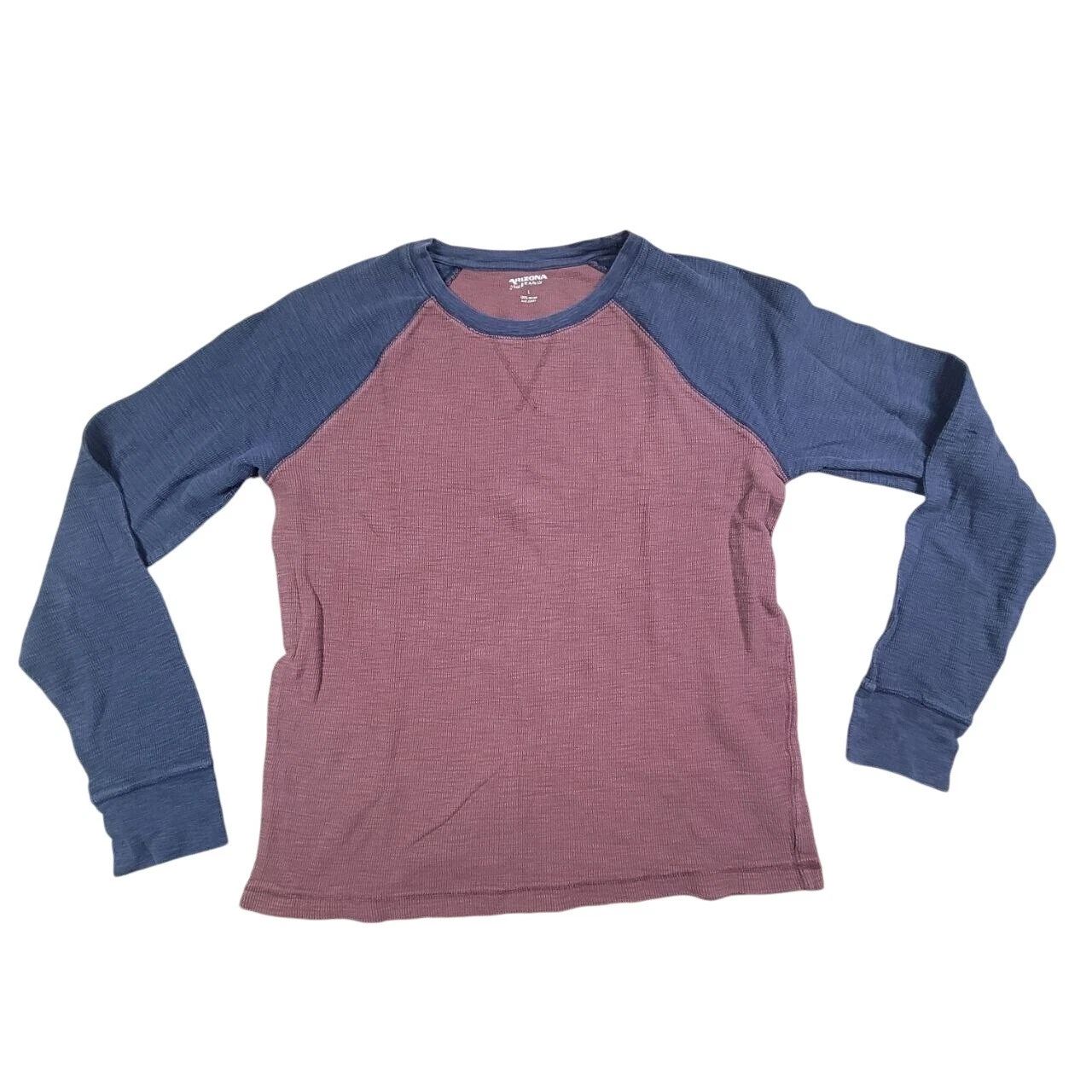 Arizona Jean T-Shirt Mens Large Red Blue 100% Cotton Knit Raglan Sleeve Pullover Unisex T-shirt, Sweatshirt, Hoodie, Long Sleeve Tee - T-Shirt, Sweatshirt, Hoodie