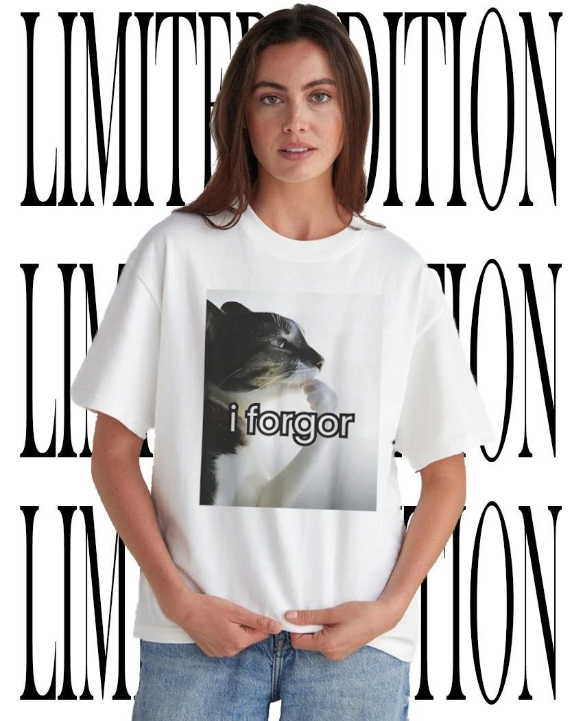 I Forgor Meme Funny Thinking Cat shirt Unisex T-shirt, Sweatshirt, Hoodie, Long Sleeve Tee - T-Shirt, Sweatshirt, Hoodie