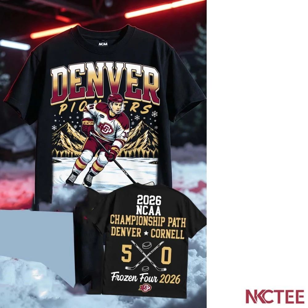 NKCtees 2026 Ncaa Mens Ice Hockey Tournament Denver Pioneers 5 0 Cornell Big Red shirt Unisex T-shirt, Sweatshirt, Hoodie, Long Sleeve Tee - T-Shirt, Sweatshirt, Hoodie