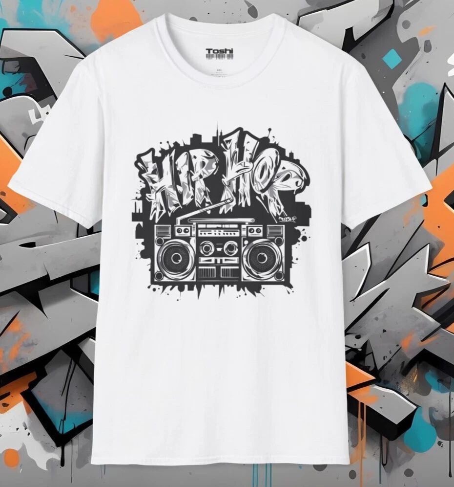Graffiti Boombox Hip Hop Tee - Street Style, Old School, Rap, Breaking, B-Boy Unisex T-shirt, Sweatshirt, Hoodie, Long Sleeve Tee - T-Shirt, Sweatshirt, Hoodie