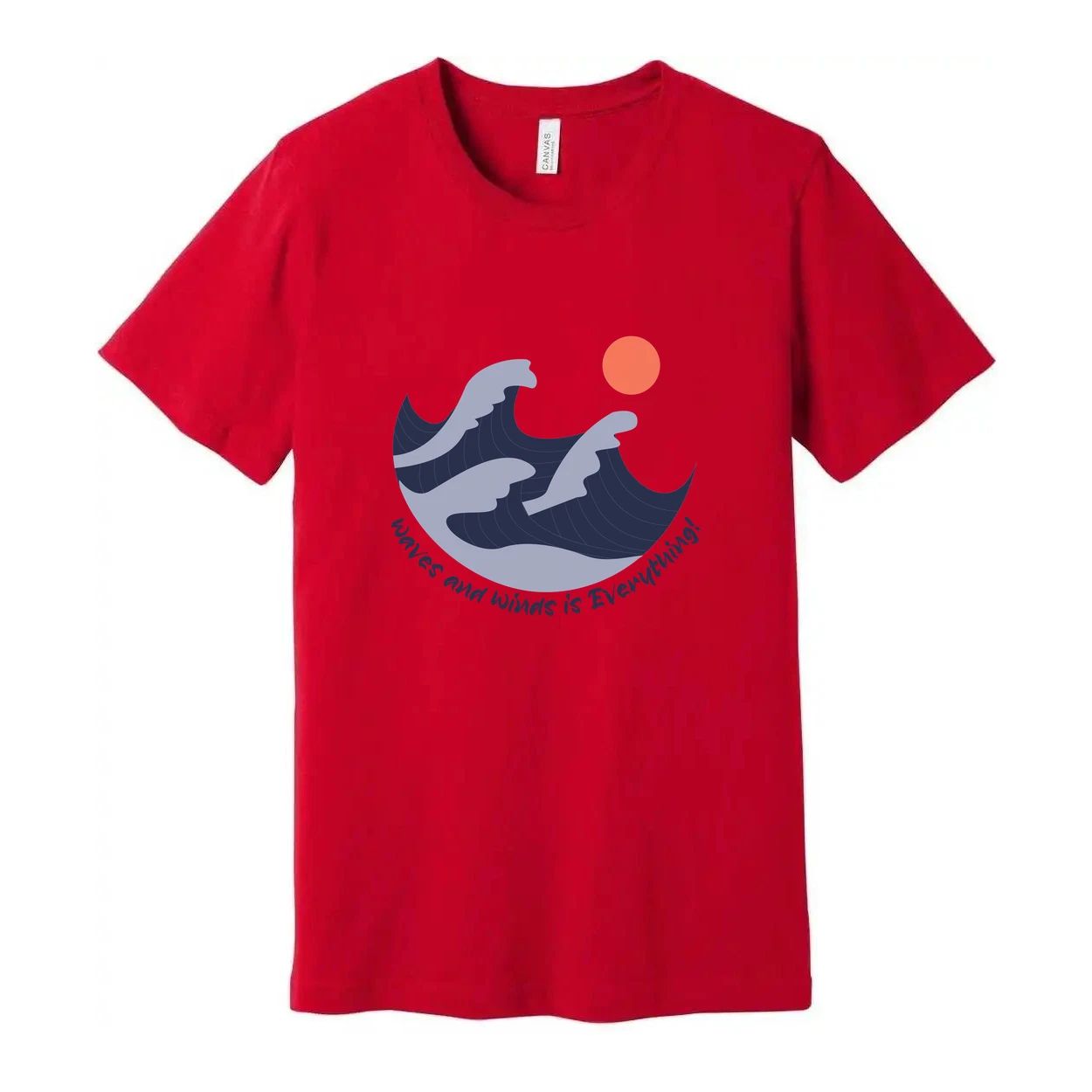 Unisex Surfing Waves and Sun Graphic Tee Unisex T-shirt, Sweatshirt, Hoodie, Long Sleeve Tee - T-Shirt, Sweatshirt, Hoodie
