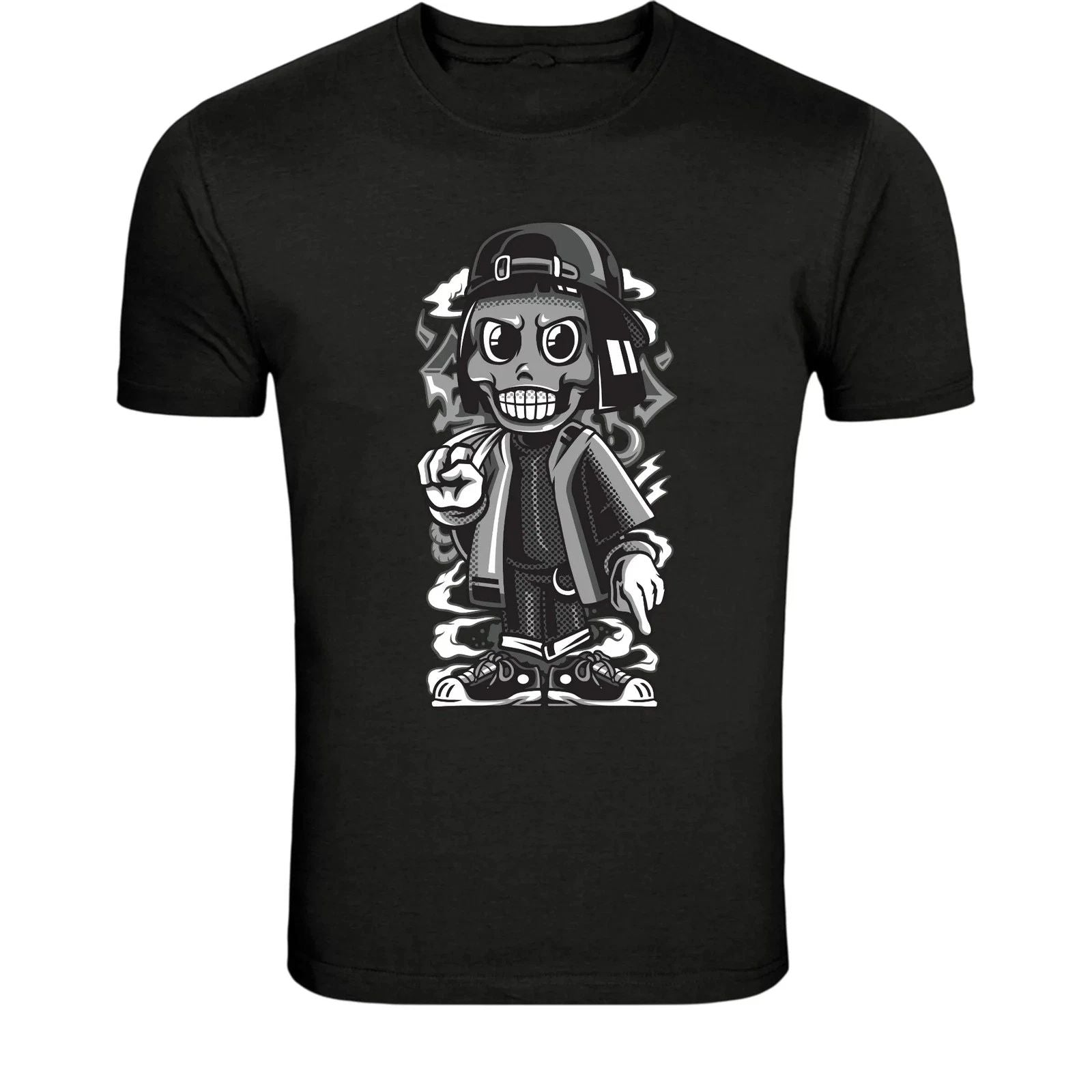 Street Hip Hop Cartoon Character T-Shirt - Urban Rap Style Graphic Unisex T-shirt, Sweatshirt, Hoodie, Long Sleeve Tee - T-Shirt, Sweatshirt, Hoodie