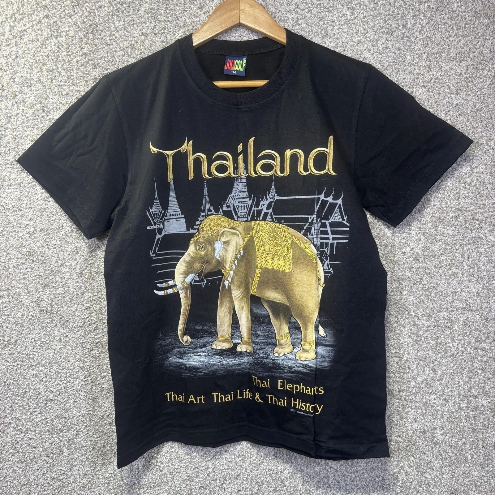 Jolgolf Thailand Elephants Shirt Mens Medium Black Travel Graphic Tee Souvenir Unisex T-shirt, Sweatshirt, Hoodie, Long Sleeve Tee - T-Shirt, Sweatshirt, Hoodie