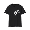 Double Dragon T-Shirt, Minimal White Dragon Graphic Tee, Retro Animal Art Unisex T-shirt, Sweatshirt, Hoodie, Long Sleeve Tee - T-Shirt, Sweatshirt, Hoodie