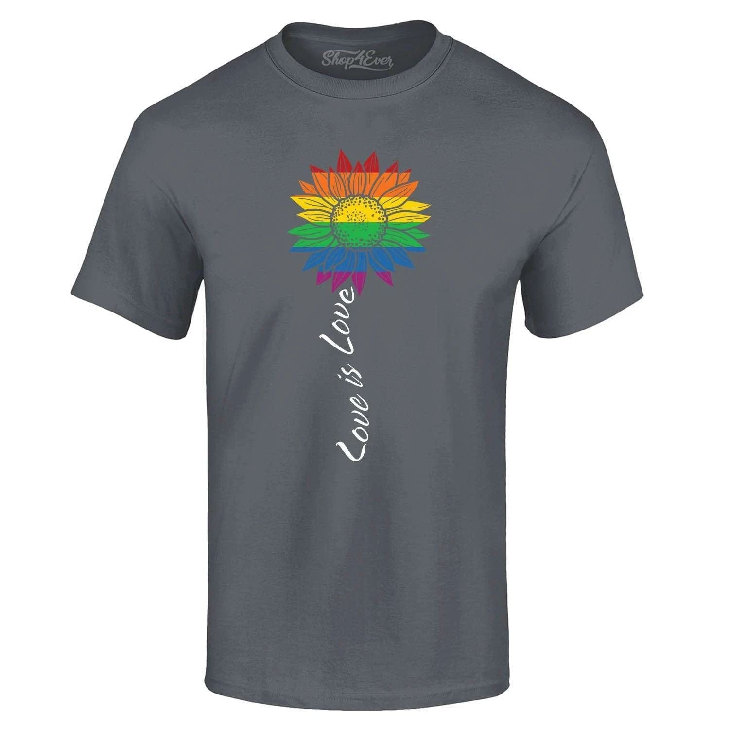 Love is Love Rainbow Flower Gay LGBTQ Pride T-shirt Pride Shirts Unisex T-shirt, Sweatshirt, Hoodie, Long Sleeve Tee - T-Shirt, Sweatshirt, Hoodie