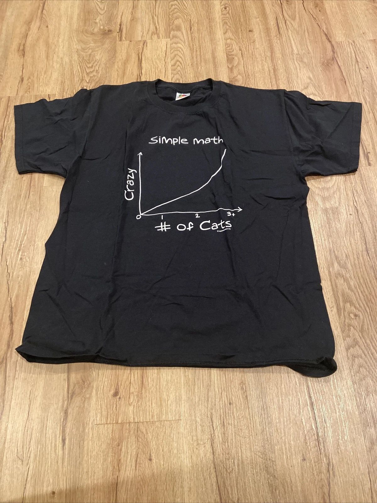 Simple Math Crazy the more # of Cats Black T Shirt Captain Leisure Teen Large Unisex T-shirt, Sweatshirt, Hoodie, Long Sleeve Tee - T-Shirt, Sweatshirt, Hoodie