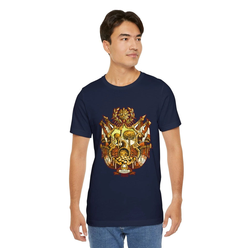 PERUVIAN ESCUDO PERUANO COAT OF ARMS TRENDY T SHIRT Unisex Jersey T-Shirt Unisex T-shirt, Sweatshirt, Hoodie, Long Sleeve Tee - T-Shirt, Sweatshirt, Hoodie