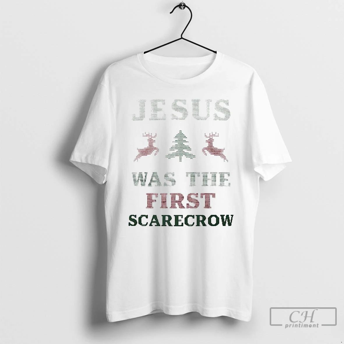 Classic Jesus Was The First Scarecrow Christmas T Shirts Unisex T-shirt, Sweatshirt, Hoodie, Long Sleeve Tee - T-Shirt, Sweatshirt, Hoodie