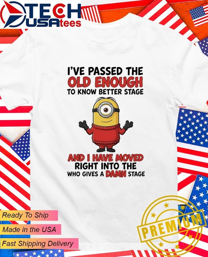 Minion Ive passed the old enough to know better stage and I have moved right into the who gives a damn stage shirt - T-Shirt, Sweatshirt, Hoodie