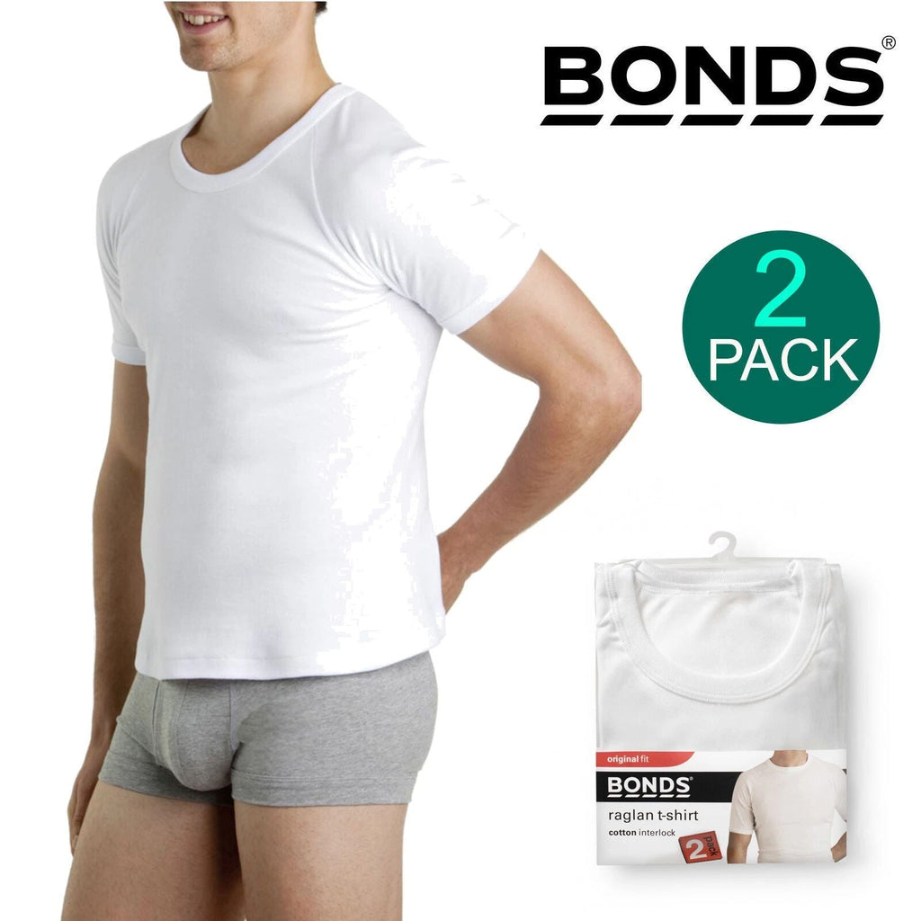 Bonds 2 Pack Crew Round Neck Raglan Blank Plain Basic Mens White Tshirt Tee Top Unisex T-shirt, Sweatshirt, Hoodie, Long Sleeve Tee - T-Shirt, Sweatshirt, Hoodie