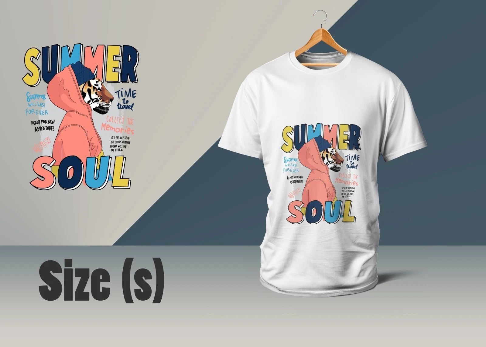 Summer Soul Printed T-Shirt  Small Size  Trendy Streetwear Graphic Tee Unisex T-shirt, Sweatshirt, Hoodie, Long Sleeve Tee - T-Shirt, Sweatshirt, Hoodie