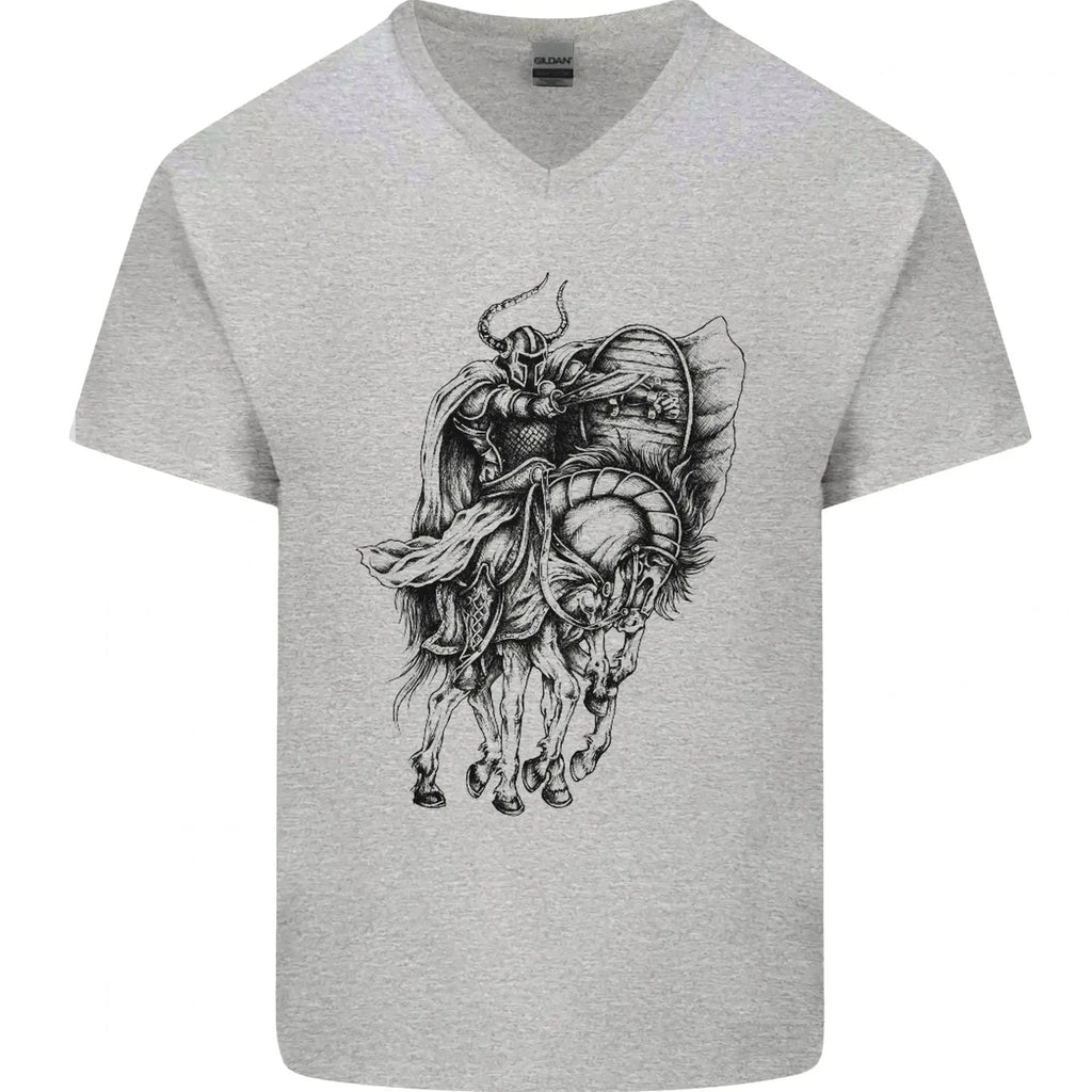 Odin the Viking on Horseback Valhalla Gods Mens V-Neck Cotton T-Shirt Unisex T-shirt, Sweatshirt, Hoodie, Long Sleeve Tee - T-Shirt, Sweatshirt, Hoodie