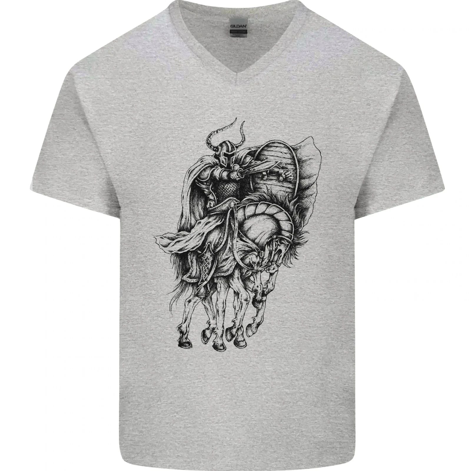 Odin the Viking on Horseback Valhalla Gods Mens V-Neck Cotton T-Shirt Unisex T-shirt, Sweatshirt, Hoodie, Long Sleeve Tee - T-Shirt, Sweatshirt, Hoodie