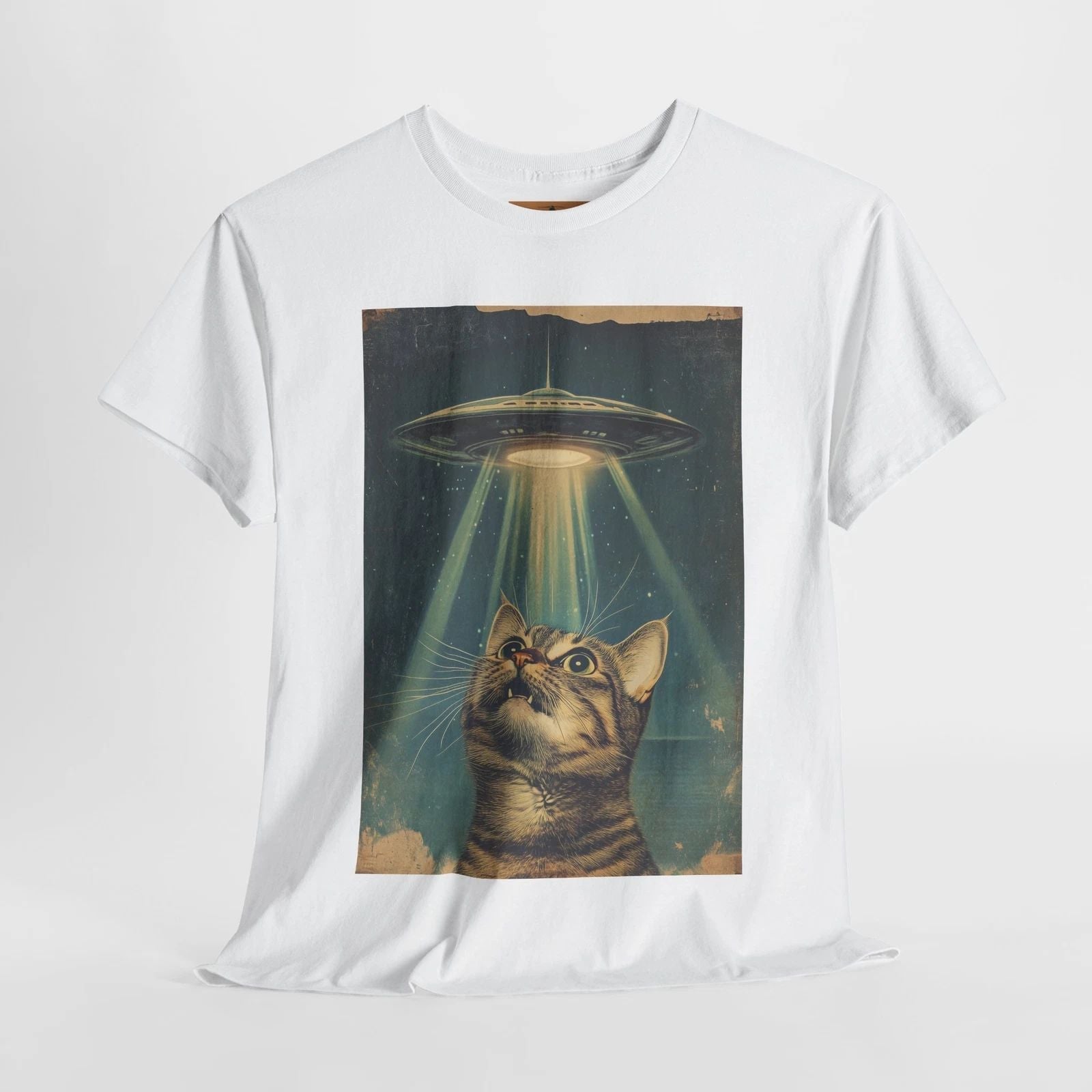 Funny "Cat Believe" UFO T-Shirt  Alien & Cat Abduction Tee, Alien Unisex Tee Unisex T-shirt, Sweatshirt, Hoodie, Long Sleeve Tee - T-Shirt, Sweatshirt, Hoodie