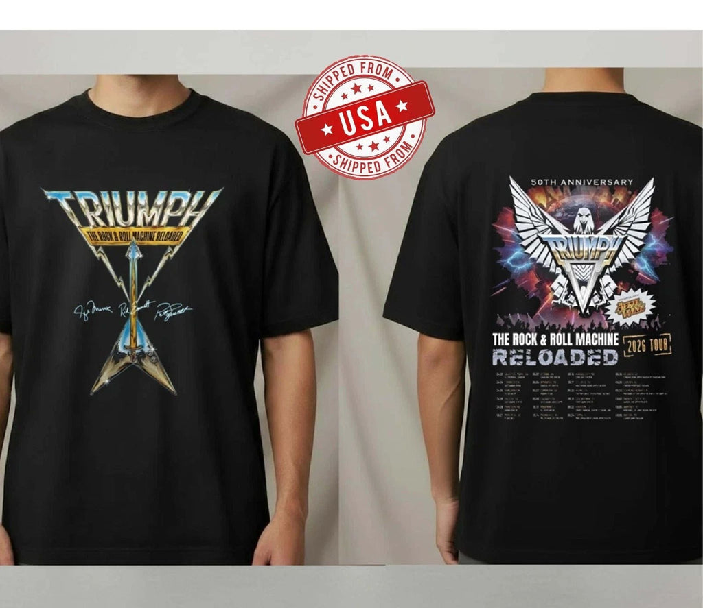 FAST SHIP - Triumph Band 50th Anniversary 2026 Tour T-Shirt Unisex T-shirt, Sweatshirt, Hoodie, Long Sleeve Tee - T-Shirt, Sweatshirt, Hoodie