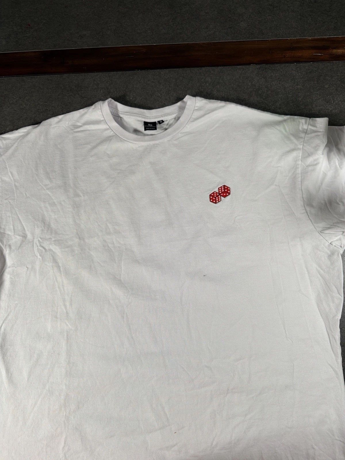 Stateside Soft Fit White T-Shirt Dice Embroidery Minimal Streetwear Mens Medium Unisex T-shirt, Sweatshirt, Hoodie, Long Sleeve Tee - T-Shirt, Sweatshirt, Hoodie