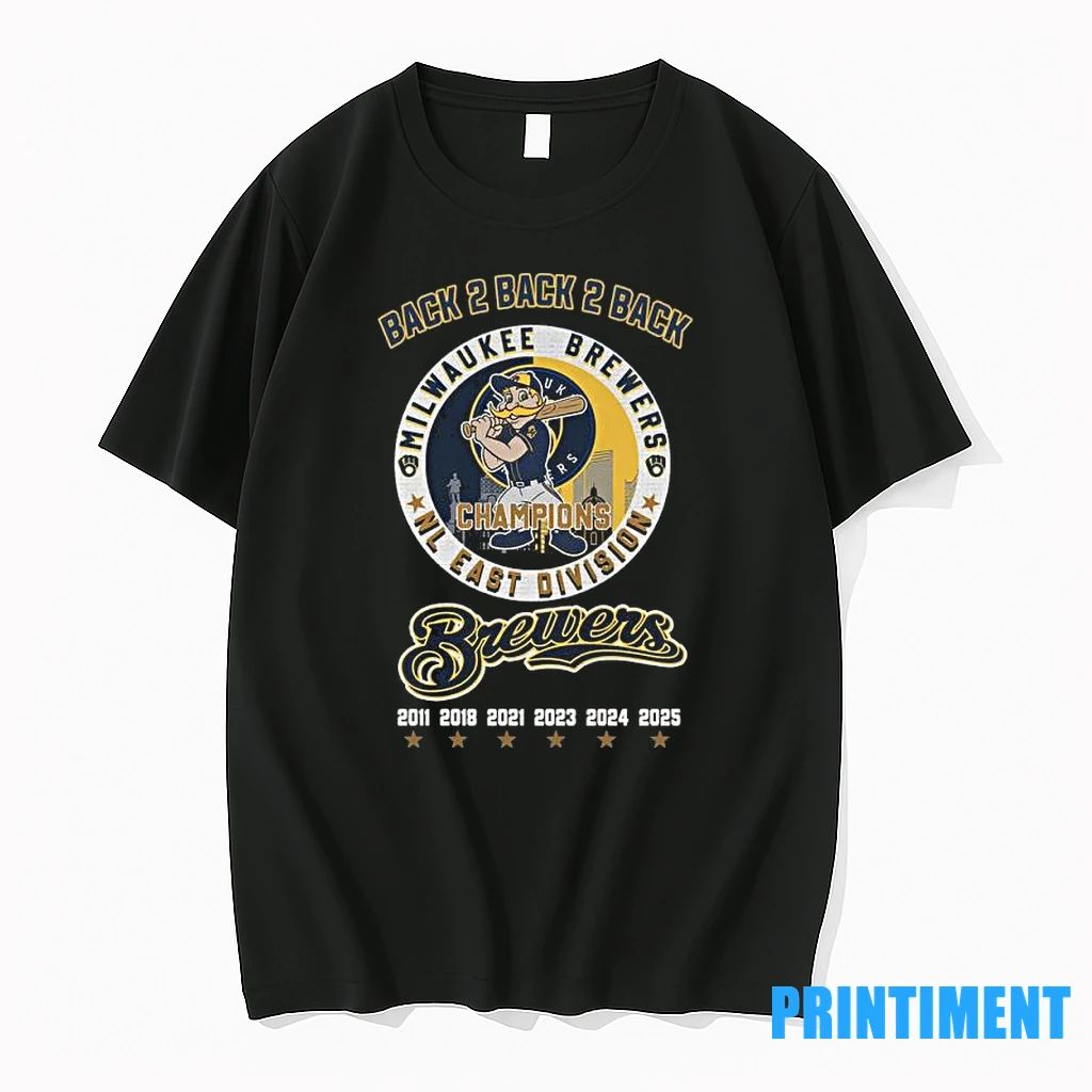 Milwaukee Brewers Back 2 Back 2 Back Nl Central Central Division Champions Tshirts Sweater - T-Shirt, Sweatshirt, Hoodie