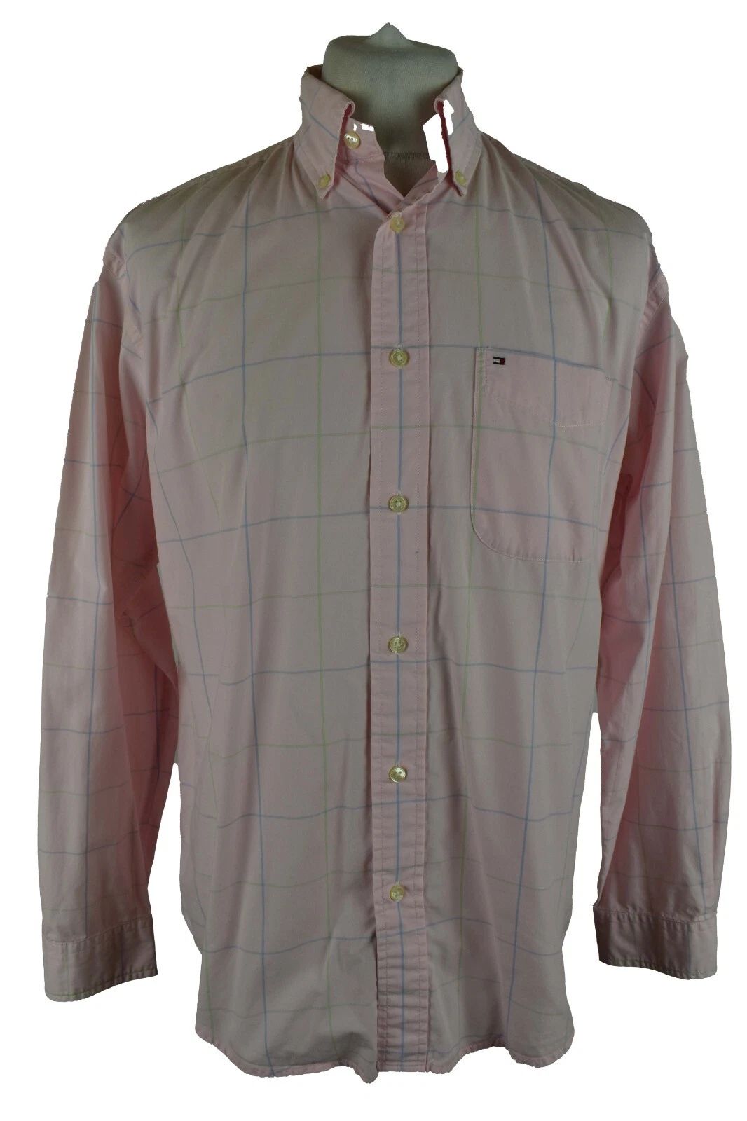 TOMMY HIFLIGER Pink Long Sleeve Shirt size M Mens Checked Outdoors Outerwear Unisex T-shirt, Sweatshirt, Hoodie, Long Sleeve Tee - T-Shirt, Sweatshirt, Hoodie