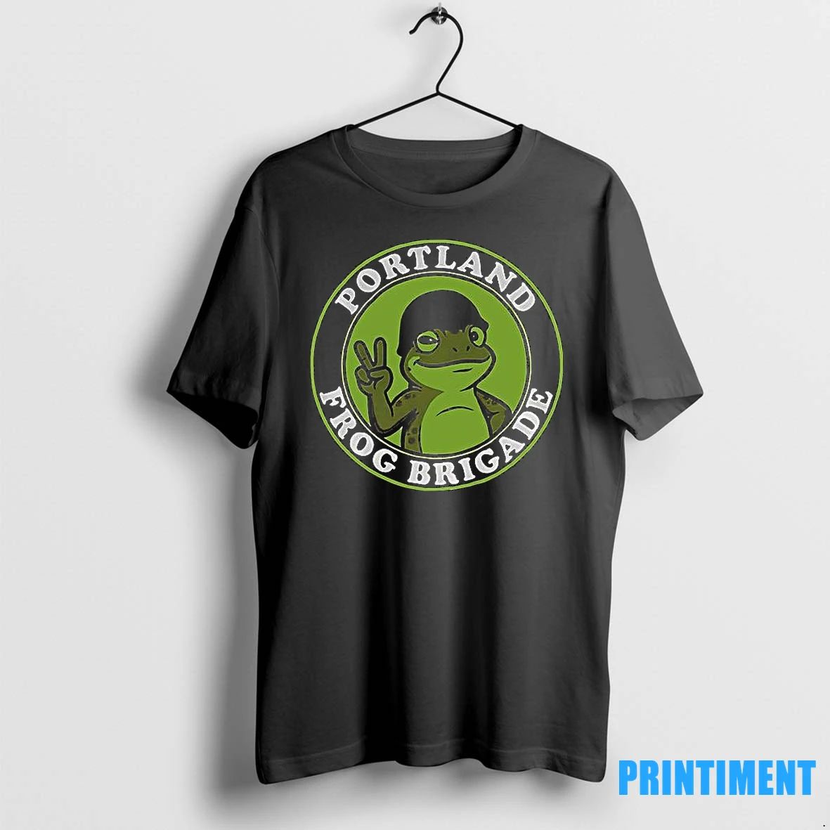 Portland Frog Brigade Badge Peace Sign Mascot Tshirts Sweater Unisex T-shirt, Sweatshirt, Hoodie, Long Sleeve Tee - T-Shirt, Sweatshirt, Hoodie