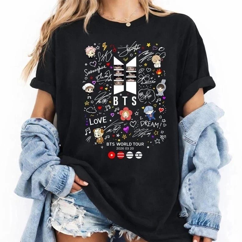 BTS World Tour 2026 Concert Shirt Unisex T-shirt, Sweatshirt, Hoodie, Long Sleeve Tee - T-Shirt, Sweatshirt, Hoodie
