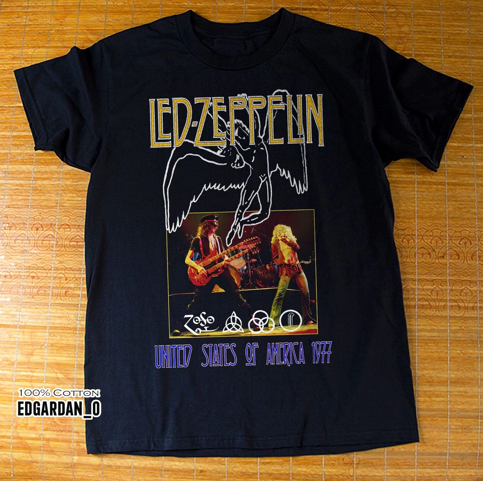 LED ZEPPELIN Band Live Concert 1977 Black Unisex T-shirt Size S-5XL Unisex T-shirt, Sweatshirt, Hoodie, Long Sleeve Tee - T-Shirt, Sweatshirt, Hoodie
