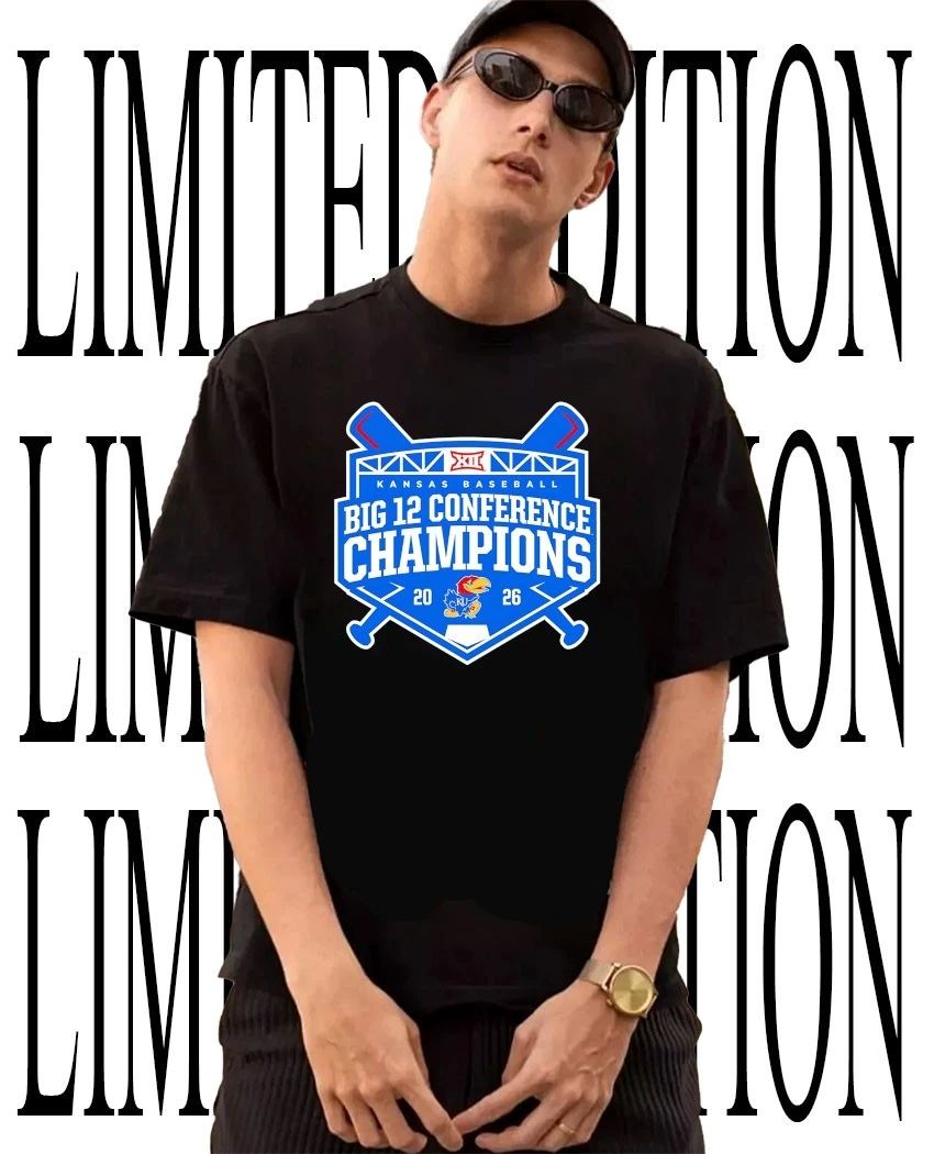 Kansas Jayhawks Baseball 2026 Big 12 Regular Season Champions logo shirt Unisex T-shirt, Sweatshirt, Hoodie, Long Sleeve Tee - T-Shirt, Sweatshirt, Hoodie