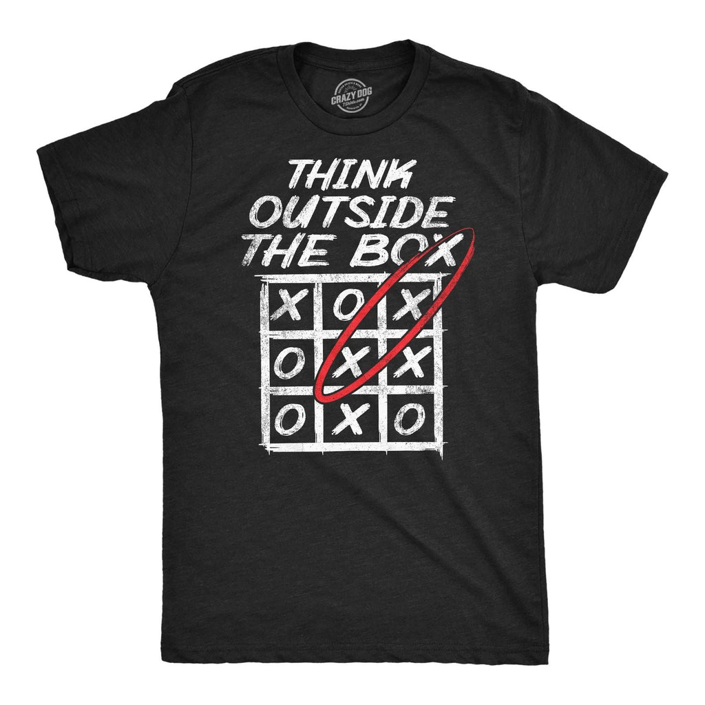 Mens Funny T Shirts Think Outside The Box Sarcastic Graphic Tee for Men Unisex T-shirt, Sweatshirt, Hoodie, Long Sleeve Tee - T-Shirt, Sweatshirt, Hoodie