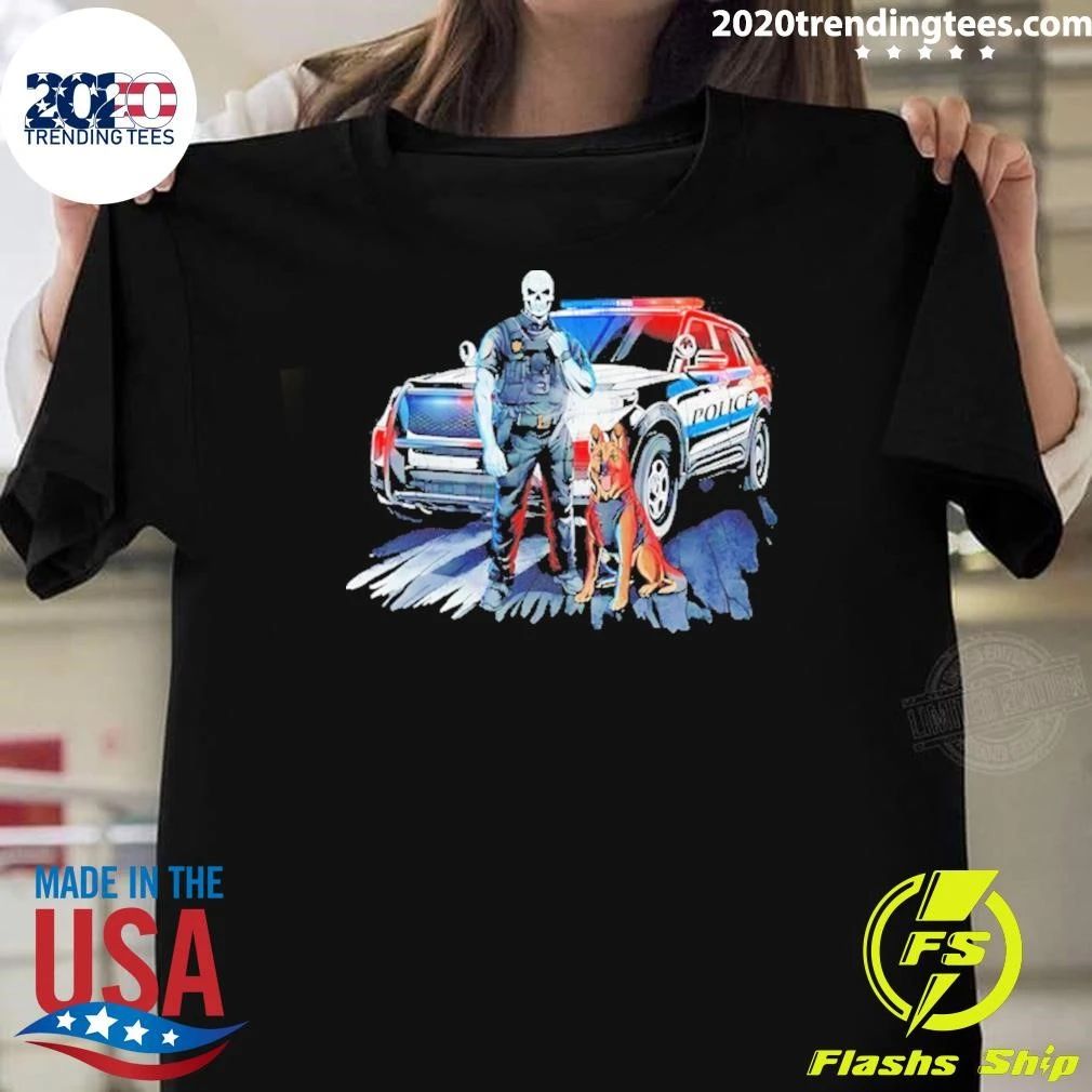 Skeleton Police And Working Dog Graphic Shirt Unisex T-shirt, Sweatshirt, Hoodie, Long Sleeve Tee - T-Shirt, Sweatshirt, Hoodie