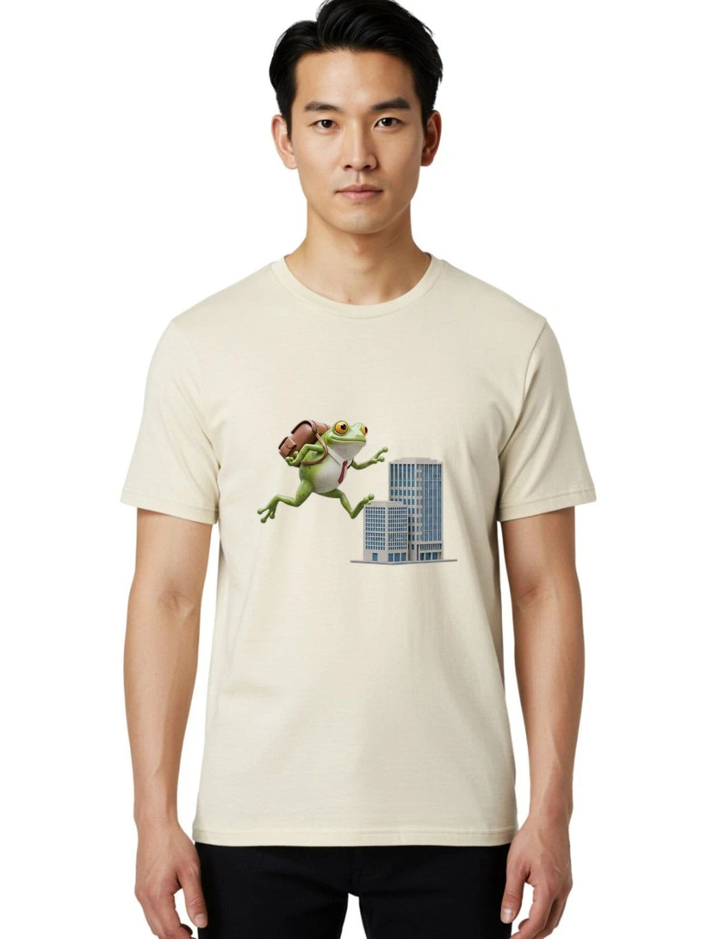 Frog-With-Backpack Mens Graphic Tee, 100% Cotton, Casual Summer Wear Unisex T-shirt, Sweatshirt, Hoodie, Long Sleeve Tee - T-Shirt, Sweatshirt, Hoodie