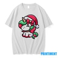 Cute Santa Unicorn Red Bow Christmas Tshirts Sweater Unisex T-shirt, Sweatshirt, Hoodie, Long Sleeve Tee - T-Shirt, Sweatshirt, Hoodie