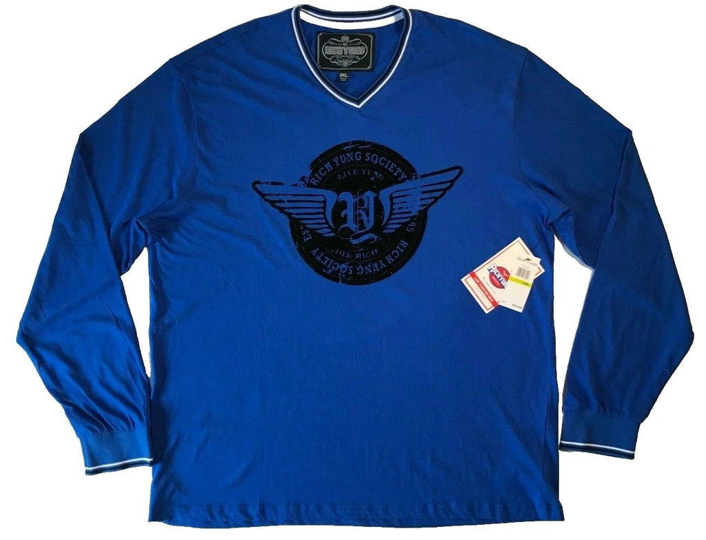 Rich Yung Men's Blue Long Sleeve Graphic T-Shirt Size 3XL NWT $34.00 Unisex T-shirt, Sweatshirt, Hoodie, Long Sleeve Tee - T-Shirt, Sweatshirt, Hoodie