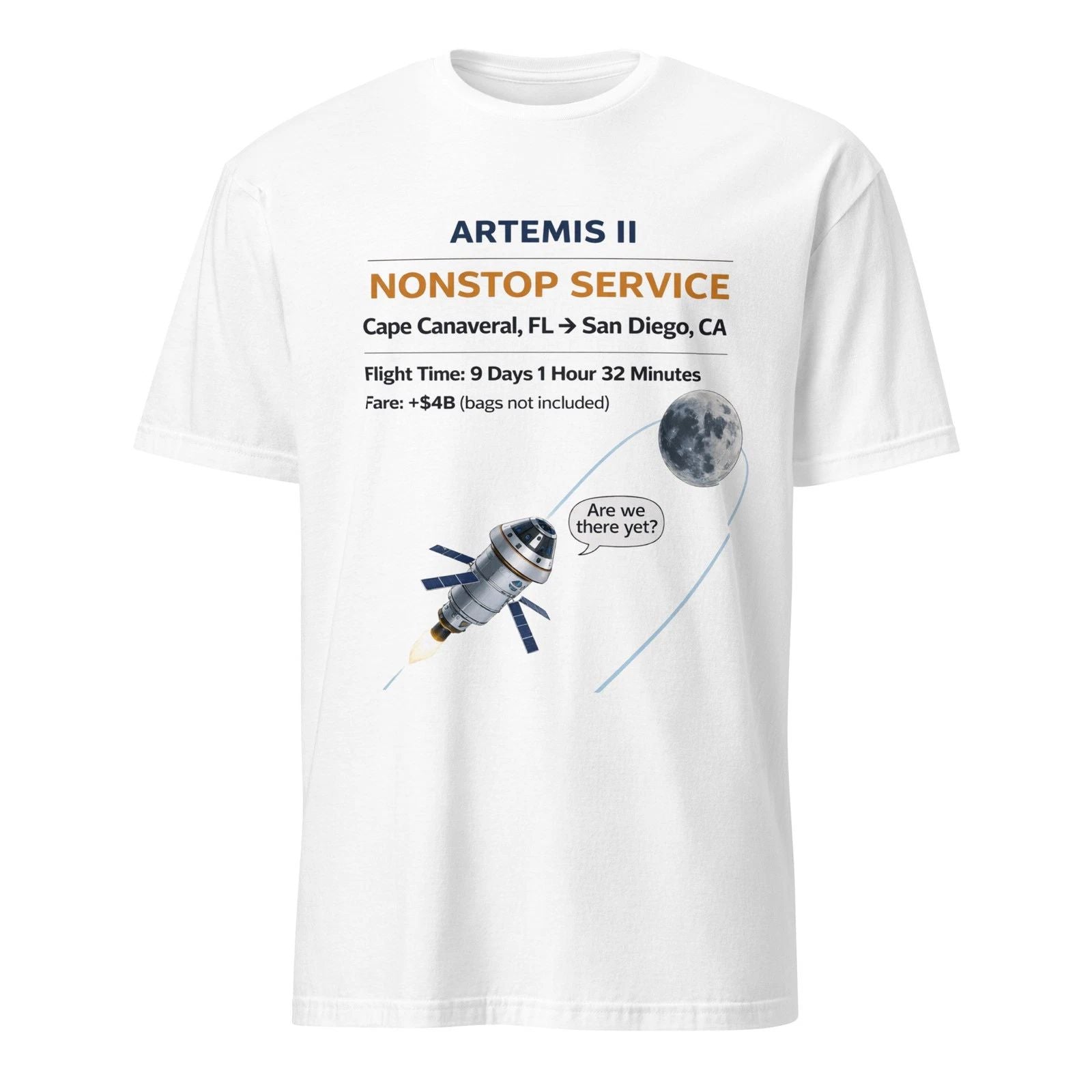 Artemis II Funny T-Shirt Moon Mission Space Humor Minimal Graphic Tee Gifts Unisex T-shirt, Sweatshirt, Hoodie, Long Sleeve Tee - T-Shirt, Sweatshirt, Hoodie