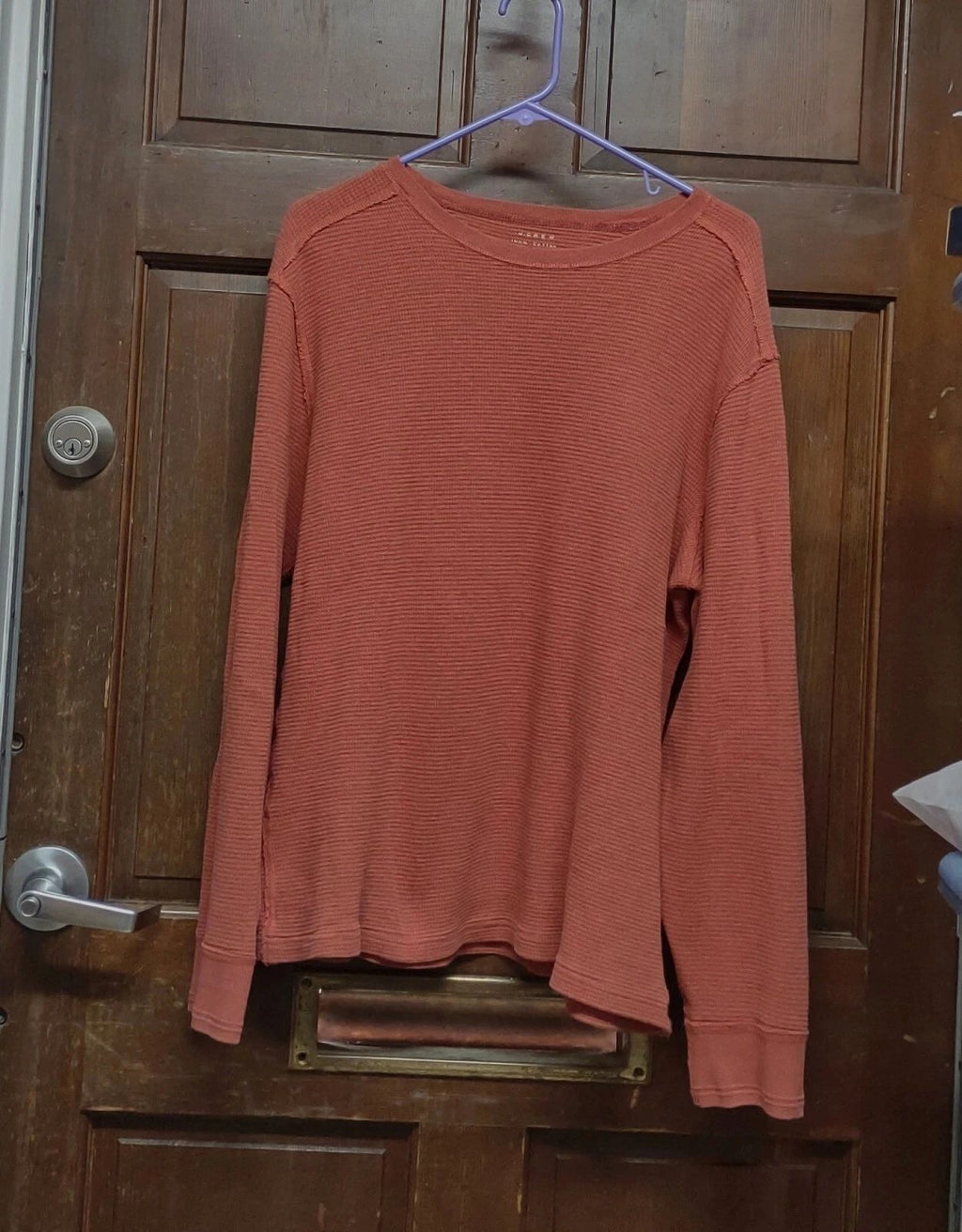 J Crew Long Sleeve Waffle Knit Thermal Shirt Men's XL-Tall Burnt Orange Unisex T-shirt, Sweatshirt, Hoodie, Long Sleeve Tee - T-Shirt, Sweatshirt, Hoodie