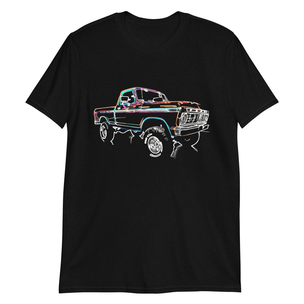 1975 Ford F100 Vintage Pickup Truck Outline Art Short-Sleeve Unisex T-Shirt Unisex T-shirt, Sweatshirt, Hoodie, Long Sleeve Tee - T-Shirt, Sweatshirt, Hoodie