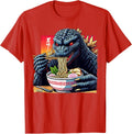 Funny Kaiju Eating Ramen Japanese Monster Lover Birthday T-Shirt Unisex T-shirt, Sweatshirt, Hoodie, Long Sleeve Tee - T-Shirt, Sweatshirt, Hoodie