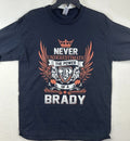 Never Underestimate The Power Of A Brady T-Shirt Mens M Long Sleeve Blue Unisex T-shirt, Sweatshirt, Hoodie, Long Sleeve Tee - T-Shirt, Sweatshirt, Hoodie