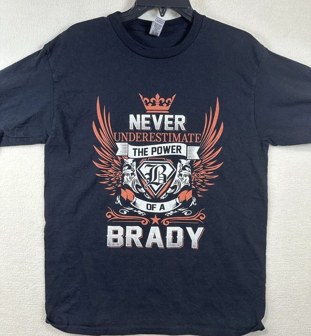 Never Underestimate The Power Of A Brady T-Shirt Mens M Long Sleeve Blue Unisex T-shirt, Sweatshirt, Hoodie, Long Sleeve Tee - T-Shirt, Sweatshirt, Hoodie