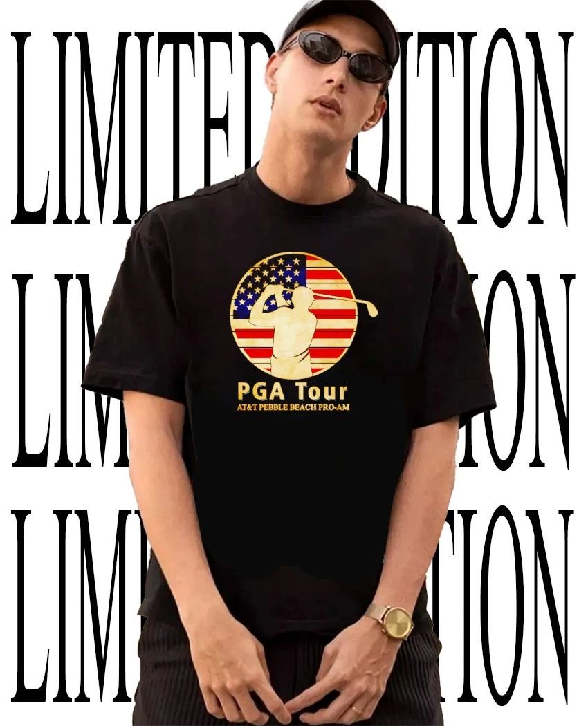 PGA Tour AT and T Pebble Beach Pro-Am Golfer American Flag Vintage shirt Unisex T-shirt, Sweatshirt, Hoodie, Long Sleeve Tee - T-Shirt, Sweatshirt, Hoodie