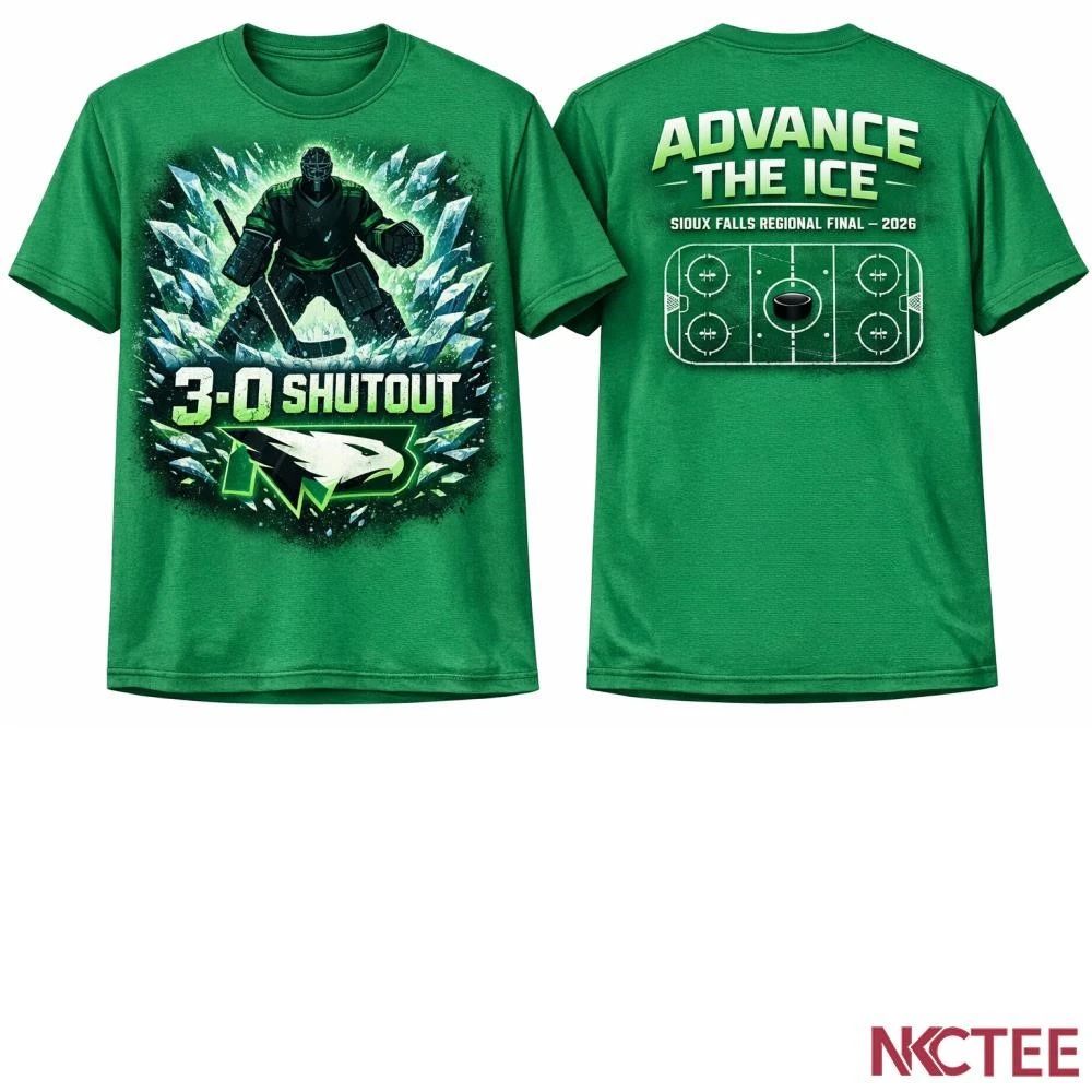NKCtees UND Hockey Frozen Dominance 2026 Shutout Tee  Sioux Falls Regional Final Edition Unisex T-shirt, Sweatshirt, Hoodie, Long Sleeve Tee - T-Shirt, Sweatshirt, Hoodie
