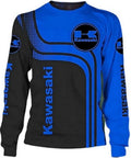 Kawasaki Long sleeve Shirt 3D Racing Size S-5XL Printed 3D BLue Black Unisex T-shirt, Sweatshirt, Hoodie, Long Sleeve Tee - T-Shirt, Sweatshirt, Hoodie