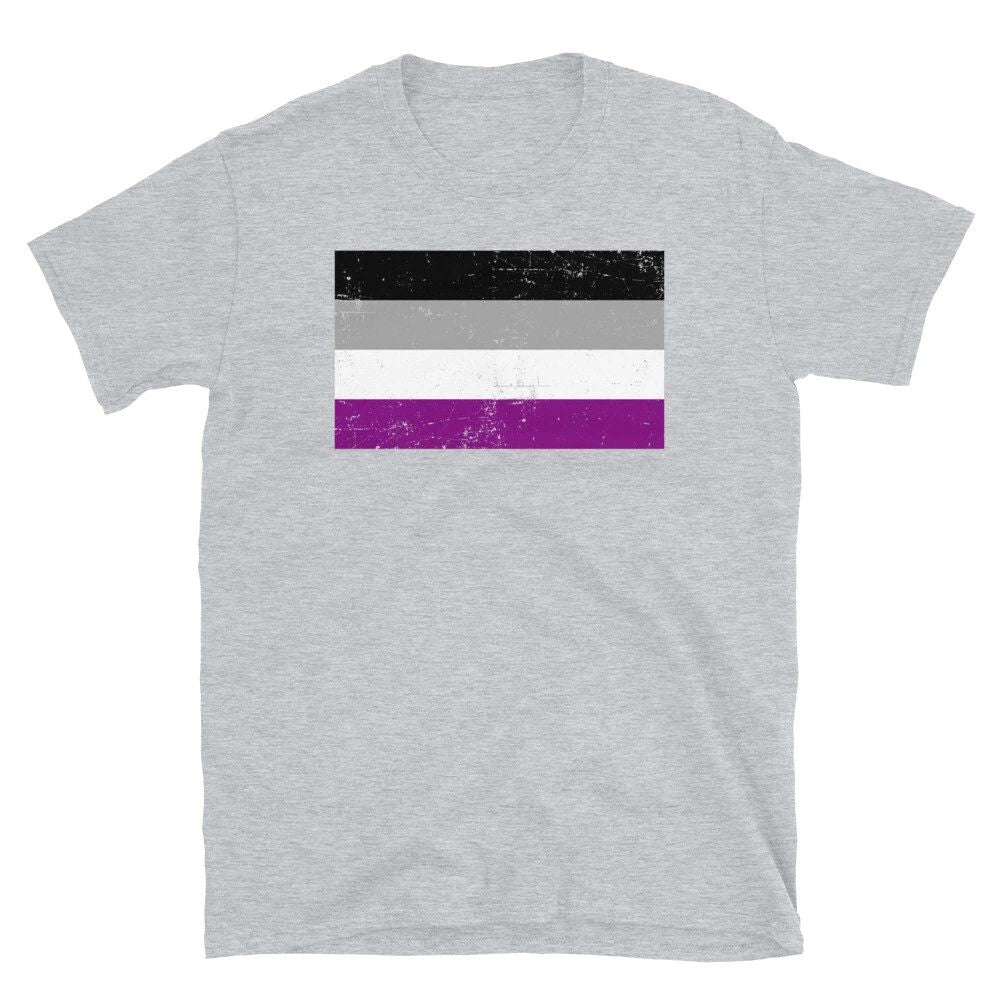 LGBTQ Gay Pride Distressed Asexual Flag Asexuality Short-Sleeve Unisex T-Shirt Unisex T-shirt, Sweatshirt, Hoodie, Long Sleeve Tee - T-Shirt, Sweatshirt, Hoodie