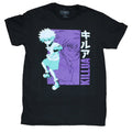 Hunter X Hunter Mens T-Shirt -Killua Purple Aqua Box Stance Unisex T-shirt, Sweatshirt, Hoodie, Long Sleeve Tee - T-Shirt, Sweatshirt, Hoodie