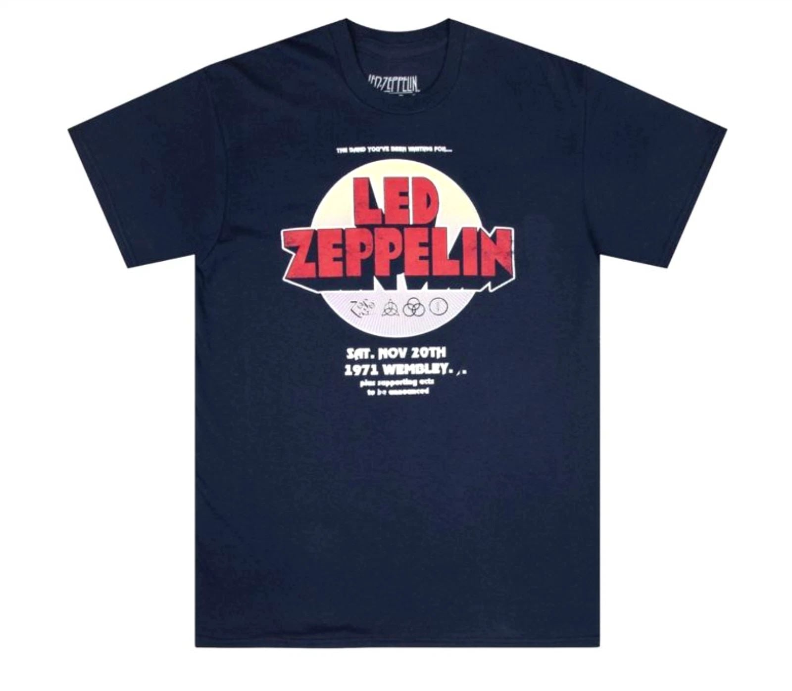 Rock Band Led Zeppelin Short Sleeve Graphic 1971 Wembley T-Shirt New Unisex T-shirt, Sweatshirt, Hoodie, Long Sleeve Tee - T-Shirt, Sweatshirt, Hoodie